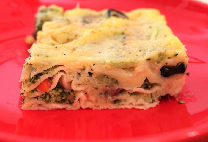 lasagna vegan ai broccoli