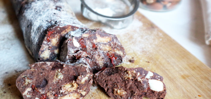 salame di cioccolato vegan con cacao ricetta