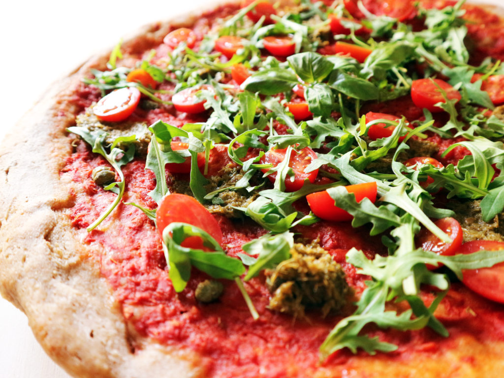 pizza vegan con lievito madre fresco