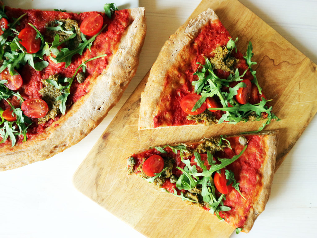 pizza vegan con lievito madre fresco