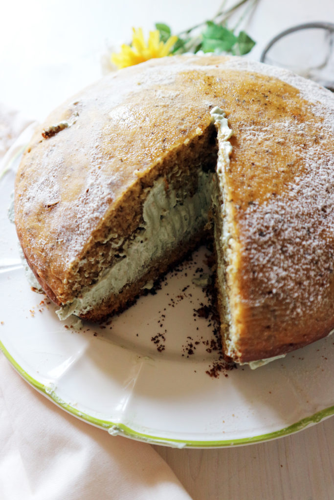 torta vegan al tè matcha