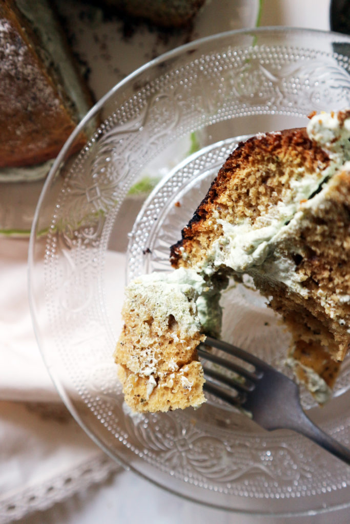 torta vegan al tè matcha