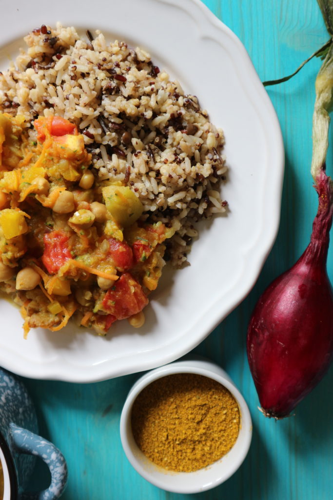 curry vegan di ceci e verdure