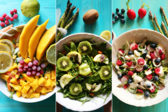 insalate con la frutta e verdura