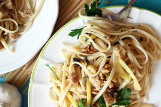 spaghetti alle vongole vegan