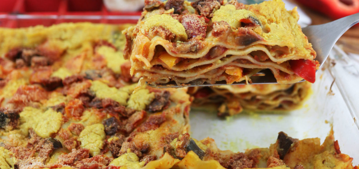 Lasagne con zucchine e melanzane vegan