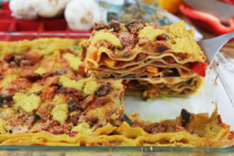 Lasagne con zucchine e melanzane vegan