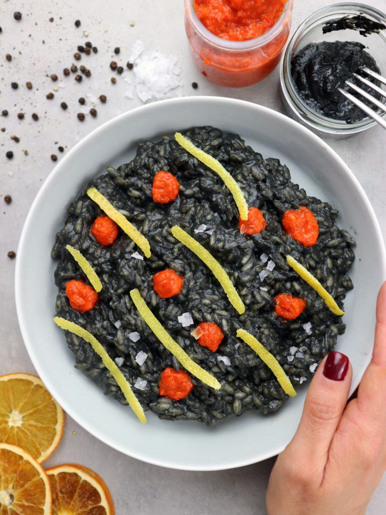 risotto vegano falso nero di seppia