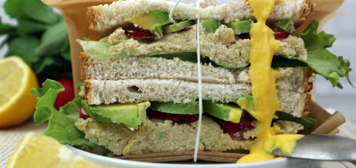 vegan tunacado sandwich