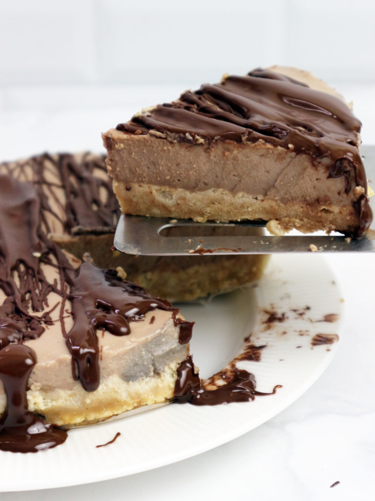 cheesecake vagana con latte di cocco e nocciolata